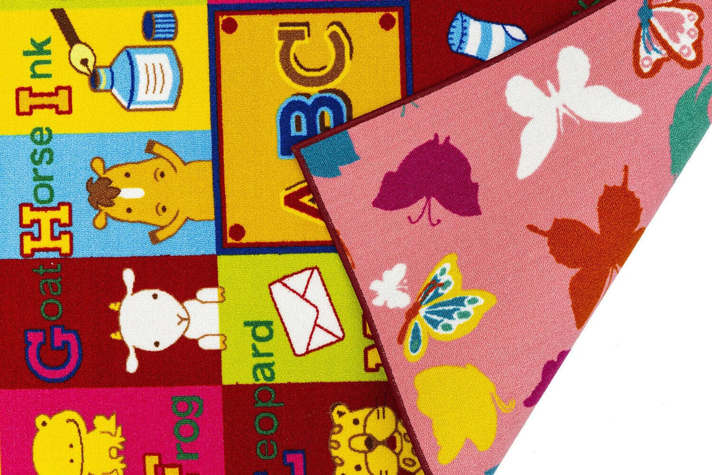 Alphabet Animals Kids Fun Play Mat Reversible Rug
