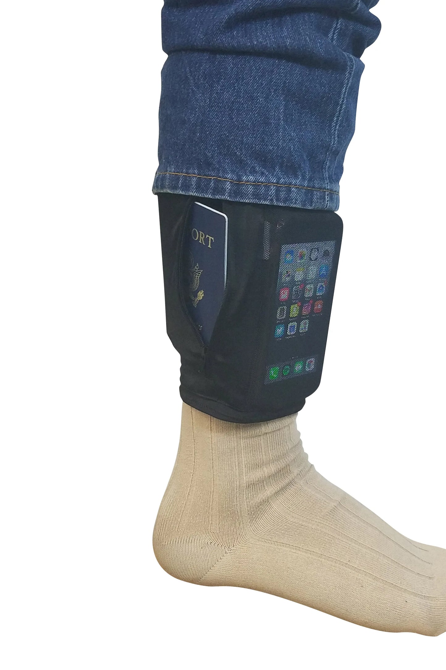 Leg Stash (#115) Holds cell phone, passport and cash undercover.