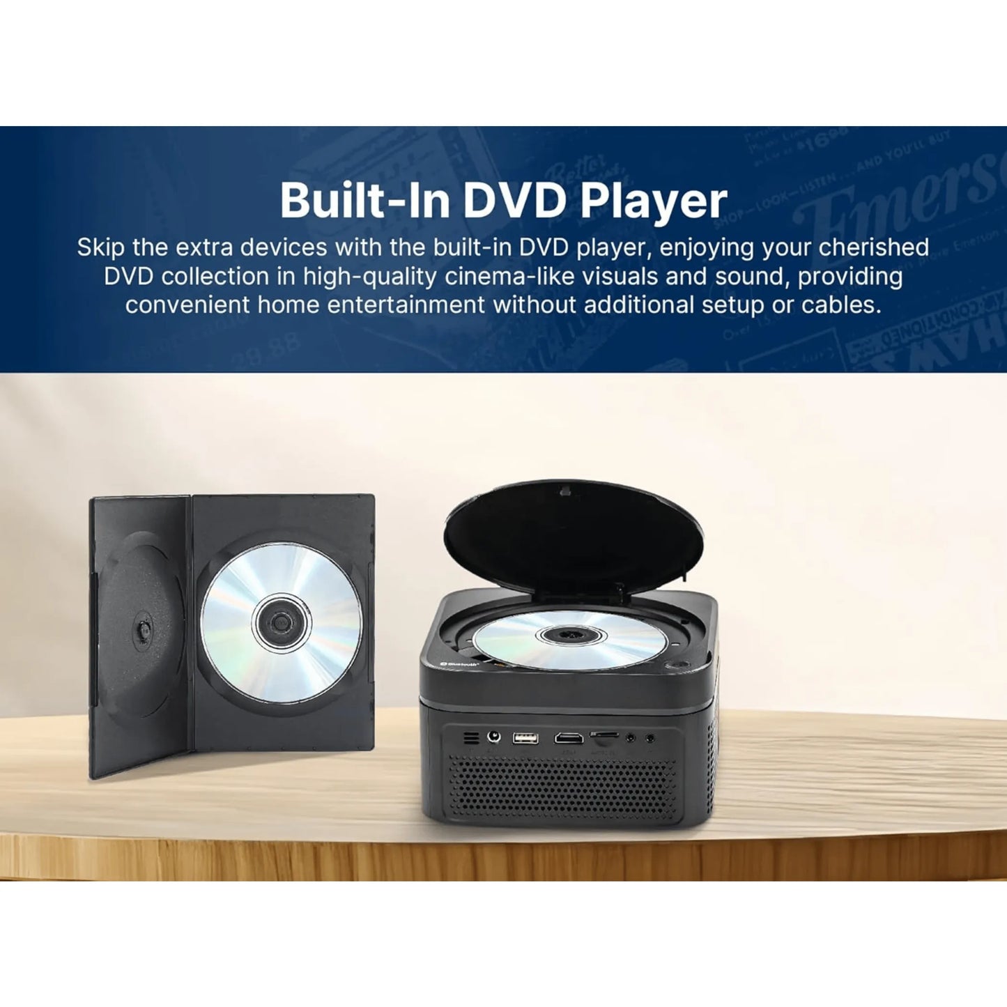 Home Theater LCD Projector Combo with Built-In DVD Player