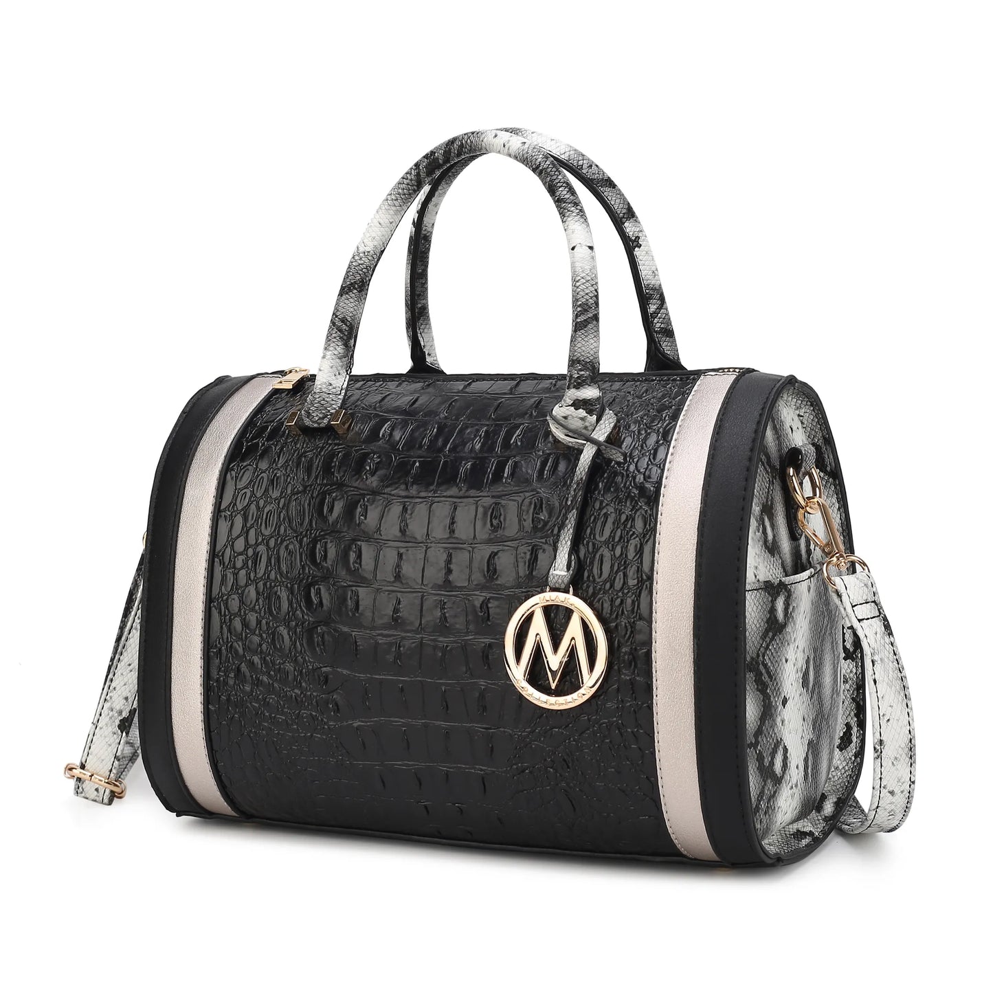 Eleanor Faux Crocodile-Embossed Vegan Leather Women's Satchel