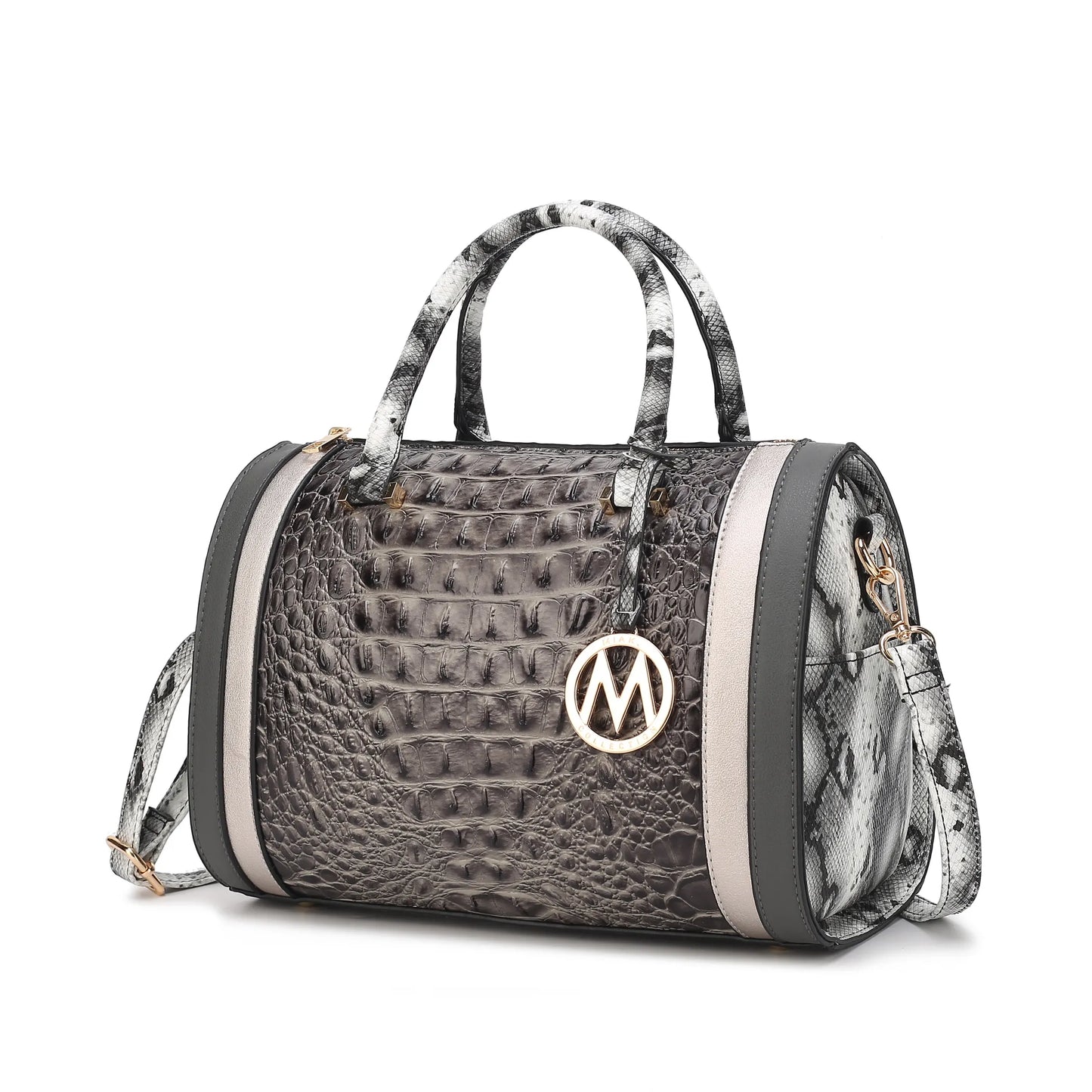 Eleanor Faux Crocodile-Embossed Vegan Leather Women's Satchel