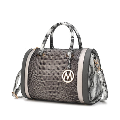Eleanor Faux Crocodile-Embossed Vegan Leather Women's Satchel