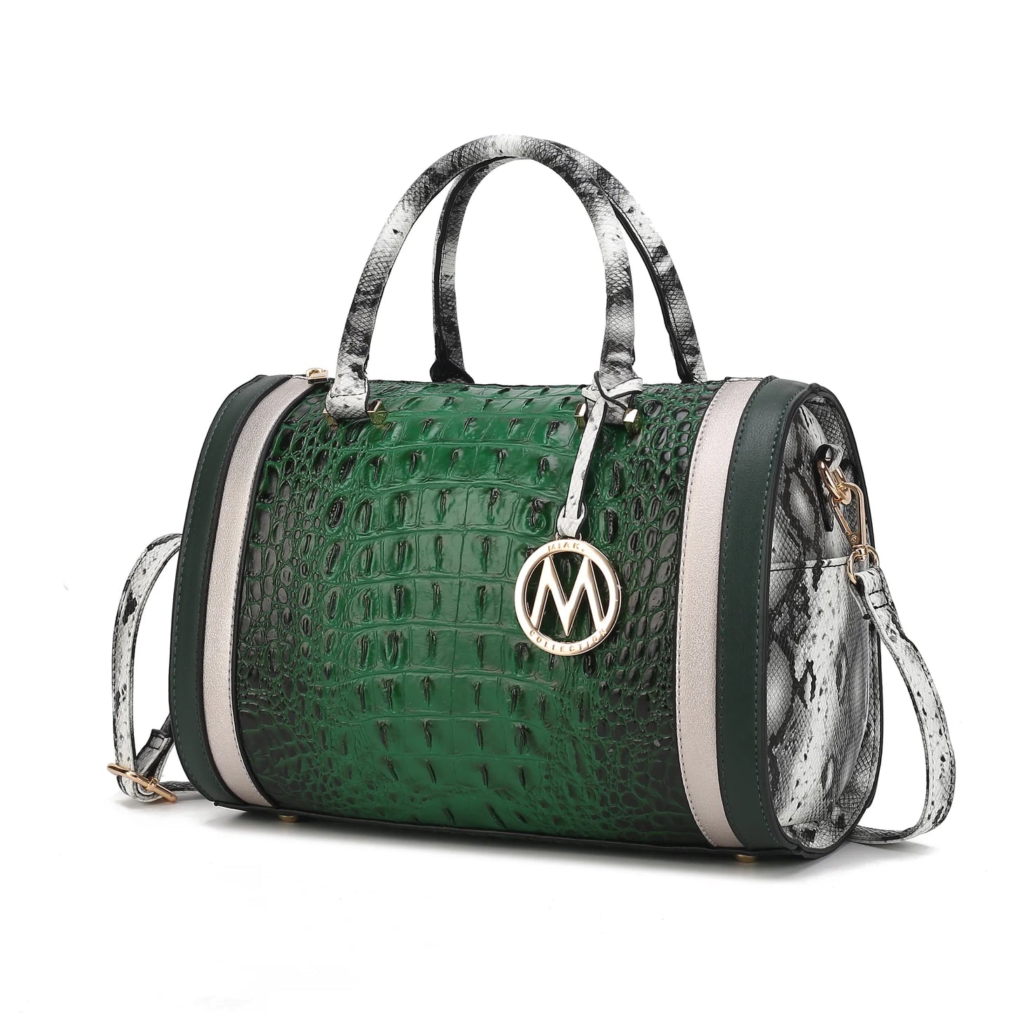 Eleanor Faux Crocodile-Embossed Vegan Leather Women's Satchel