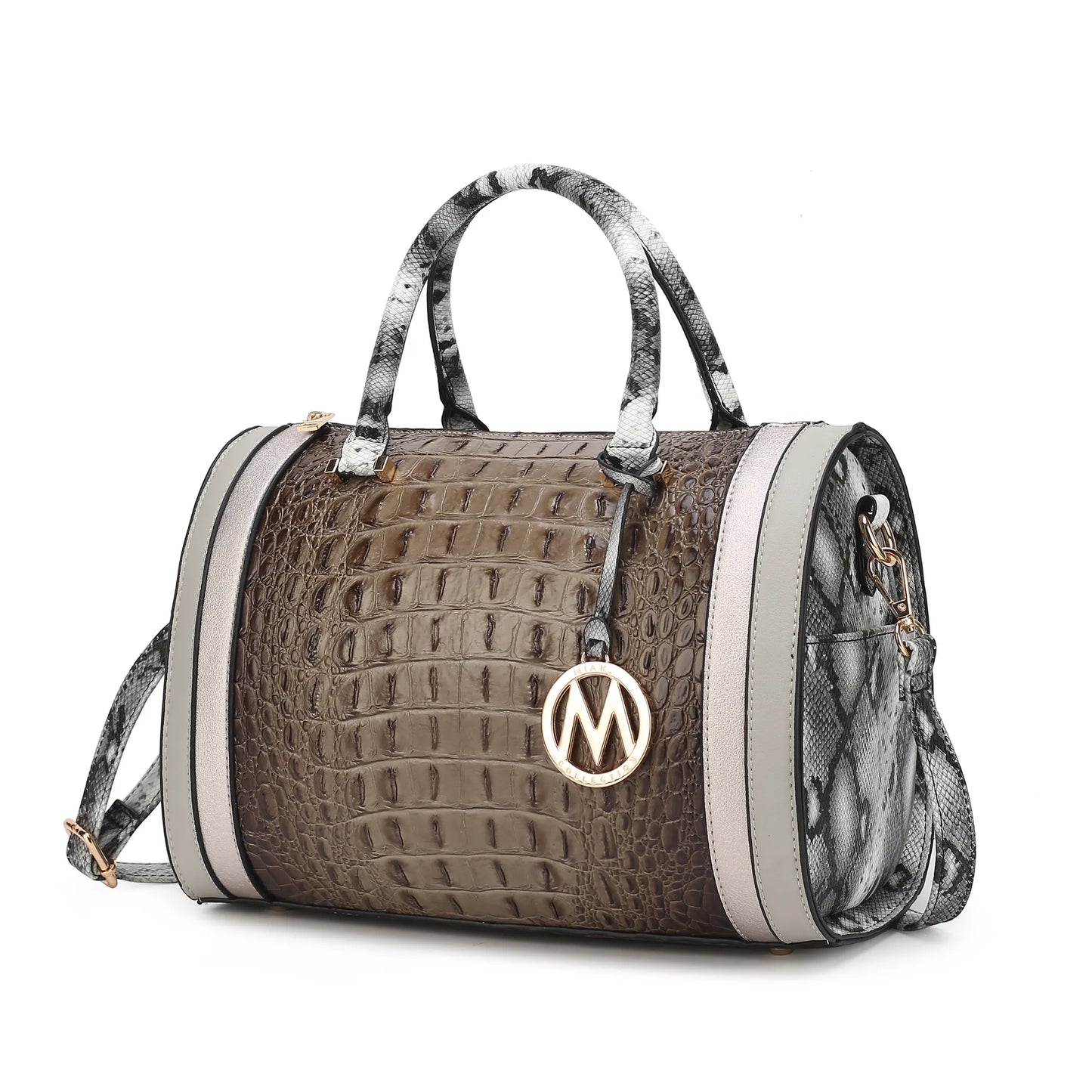 Eleanor Faux Crocodile-Embossed Vegan Leather Women's Satchel
