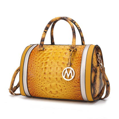 Eleanor Faux Crocodile-Embossed Vegan Leather Women's Satchel