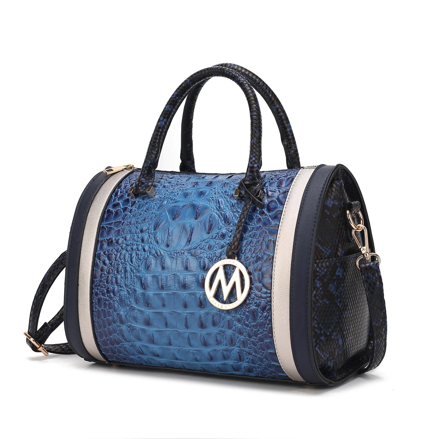 Eleanor Faux Crocodile-Embossed Vegan Leather Women's Satchel