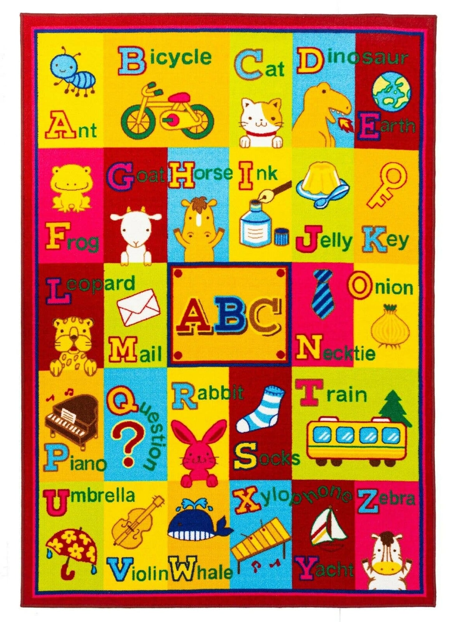 Alphabet Animals Kids Fun Play Mat Reversible Rug