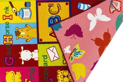 Alphabet Animals Kids Fun Play Mat Reversible Rug