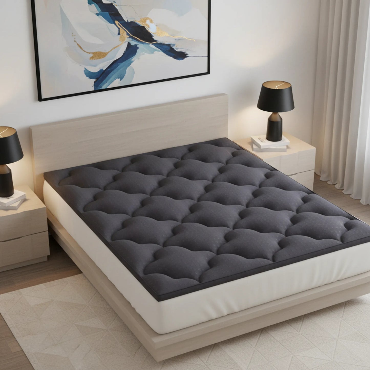 Dark Cotton Full Double Mattress Topper