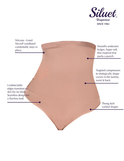 T Silicone-Lined High Waisted Shaper Thong Style