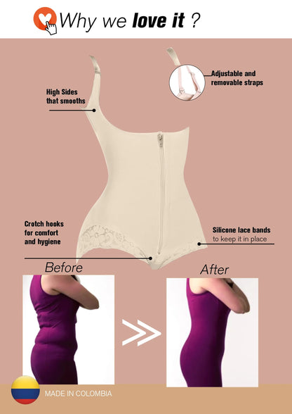 Siluet  Slimming Braless Body Shaper Briefs with latex