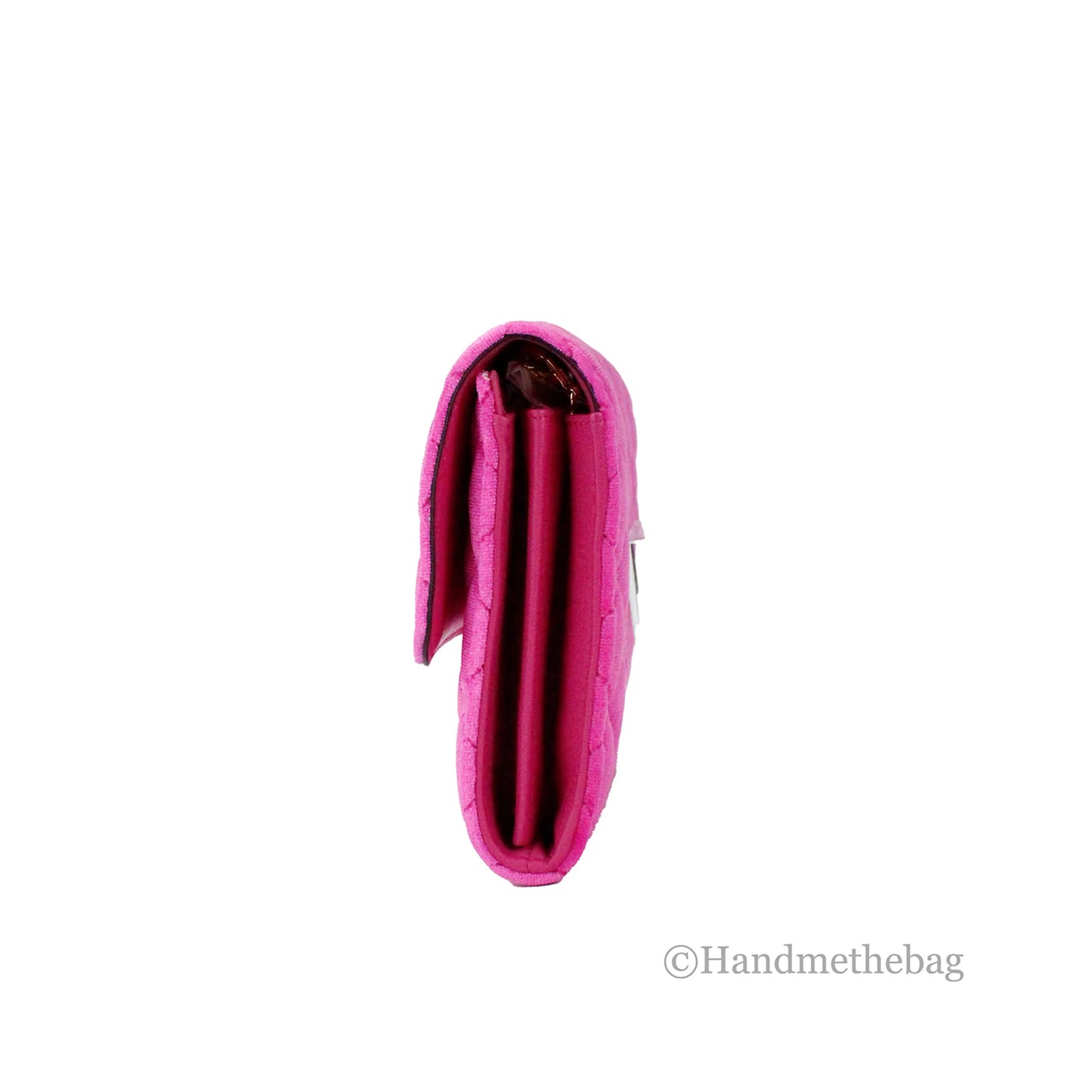 Versace Medusa Fuchsia Soft Quilted Fabric Evening Crossbody Clutch
