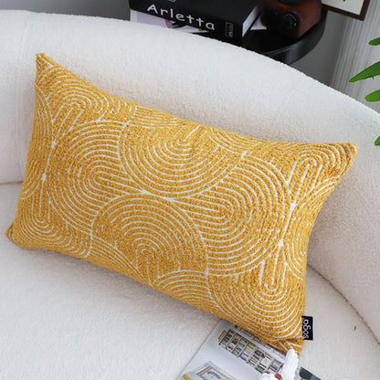 Mustard Geometric Lumbar Pillowcase for Home Decor
