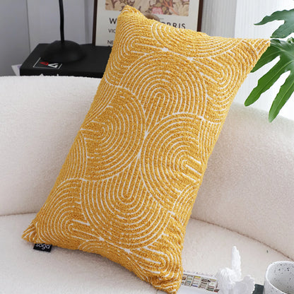 Mustard Geometric Lumbar Pillowcase for Home Decor