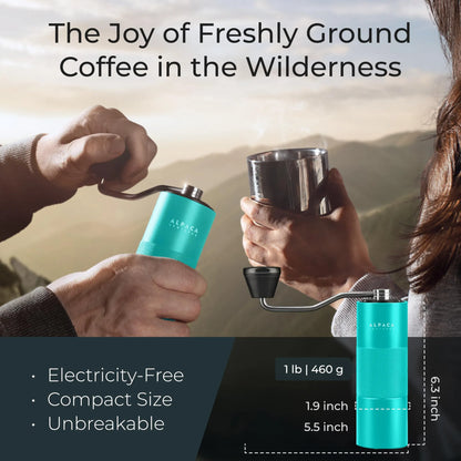 Manual Coffee Grinder Stainless Steel Conical Burr Coffee Grinder Manual with Adjustable Setting Double Bearing Hand Espresso Grinder Perfect for Home
