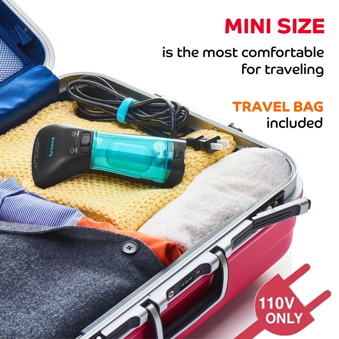 Steamer for Clothes Travel Handheld Portable Steamer for Garment and Fabric No Spitting Safe and Little Handy Compact Mini Clothing Steamer and Curtai