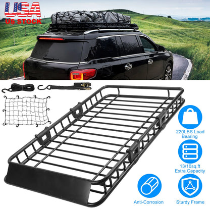 63x39x6.3in Universal Roof Rack Cargo Carrier Car