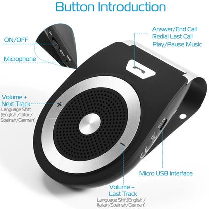 Car Wireless Speakerphone Wireless V4.1 In-Car Speaker