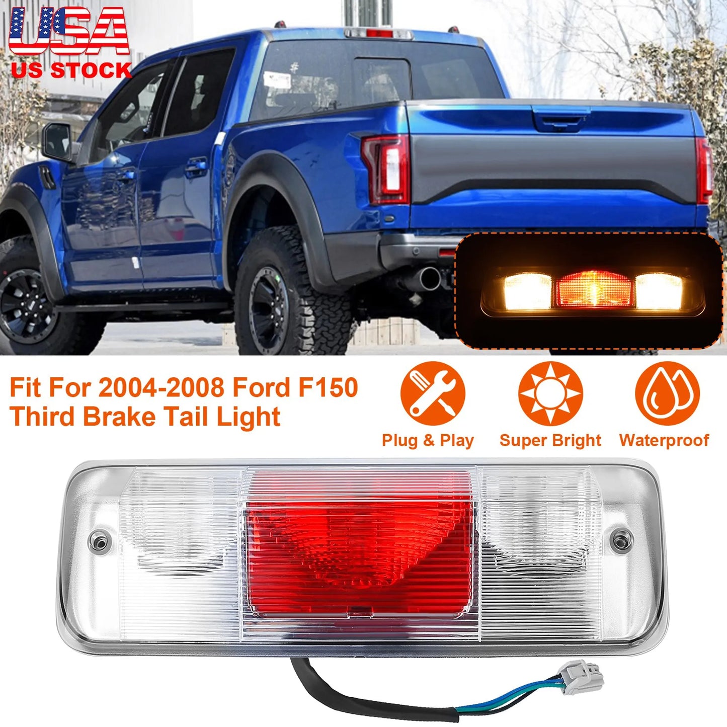 Fit For 2004-2008 Ford F150 Third Brake Tail Light