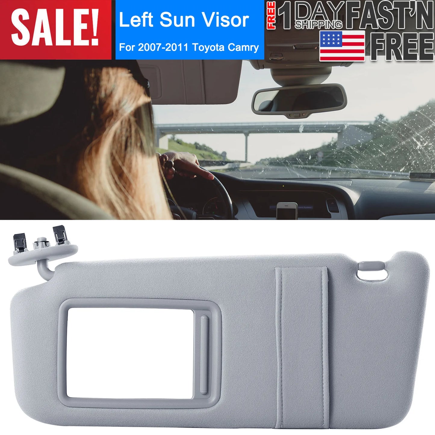 Auto Sun Visor Left Driver Side Car Sun Visor Fits