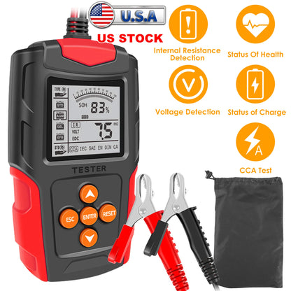 12V 24V Car Battery Tester Automotive Cranking Charging
