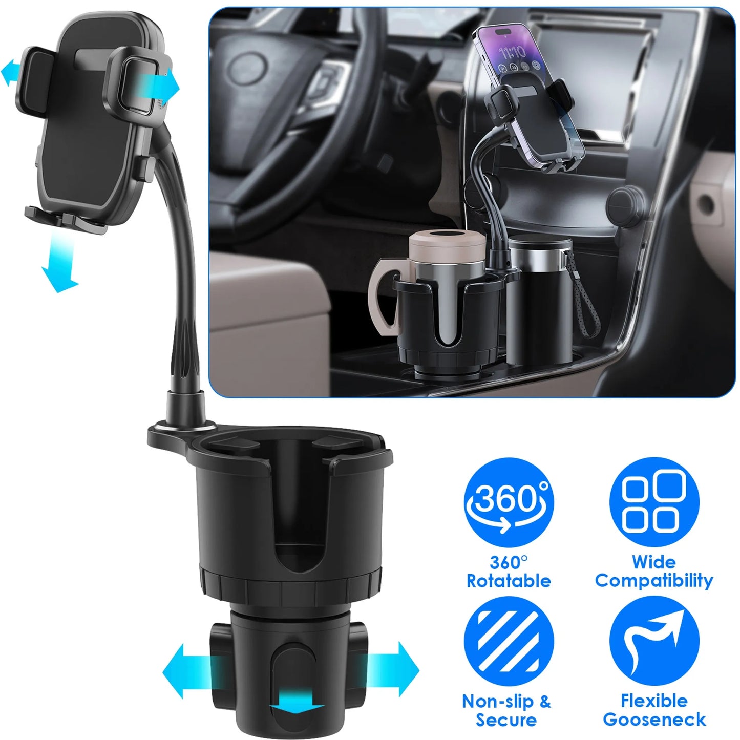2 In 1 Car Cup Phone Holder
