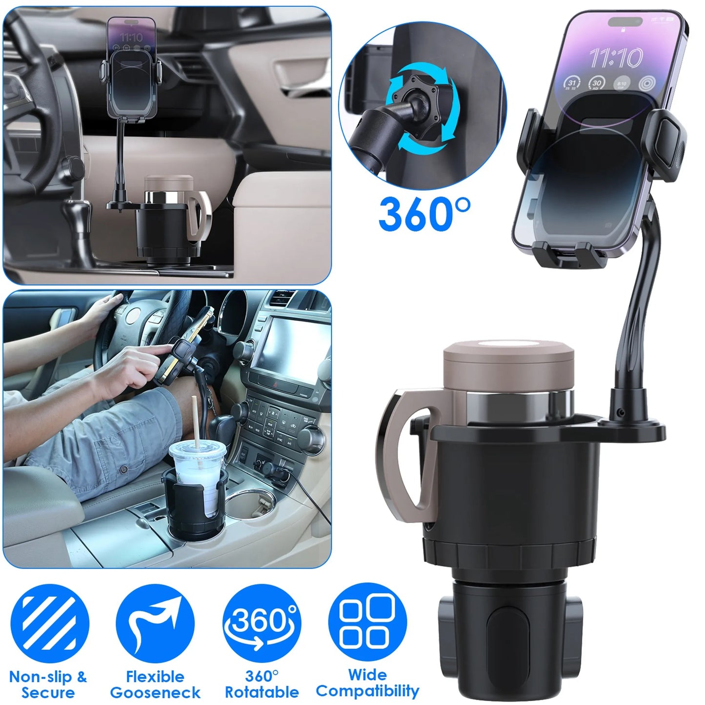 2 In 1 Car Cup Phone Holder