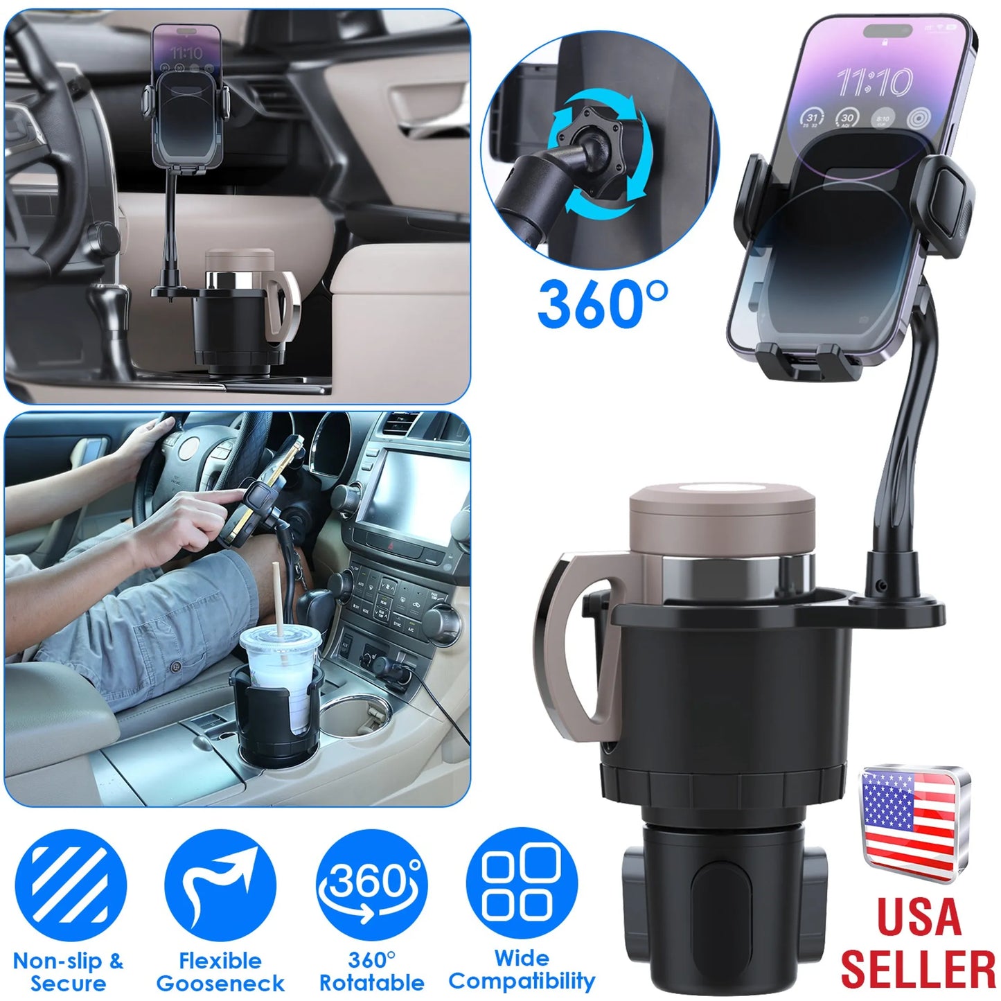 2 In 1 Car Cup Phone Holder