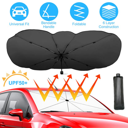 57x33In Foldable Car Sun Umbrella Universal