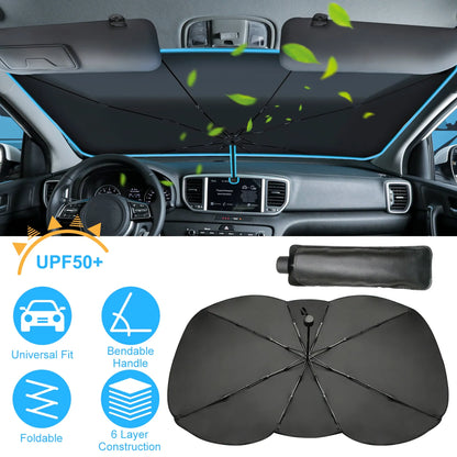 57x33In Foldable Car Sun Umbrella Universal