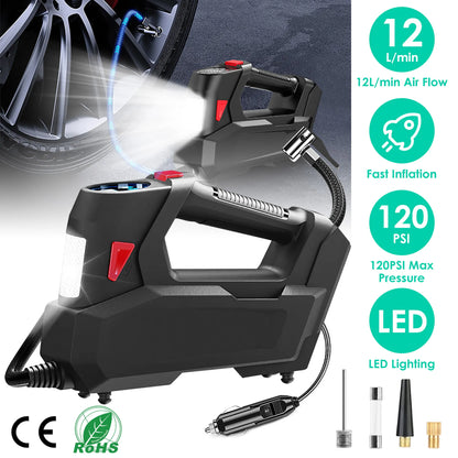 Portable Tire Inflator 120 PSI Maximum 90W Powered