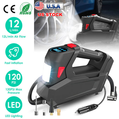 Portable Tire Inflator 120 PSI Maximum 90W Powered