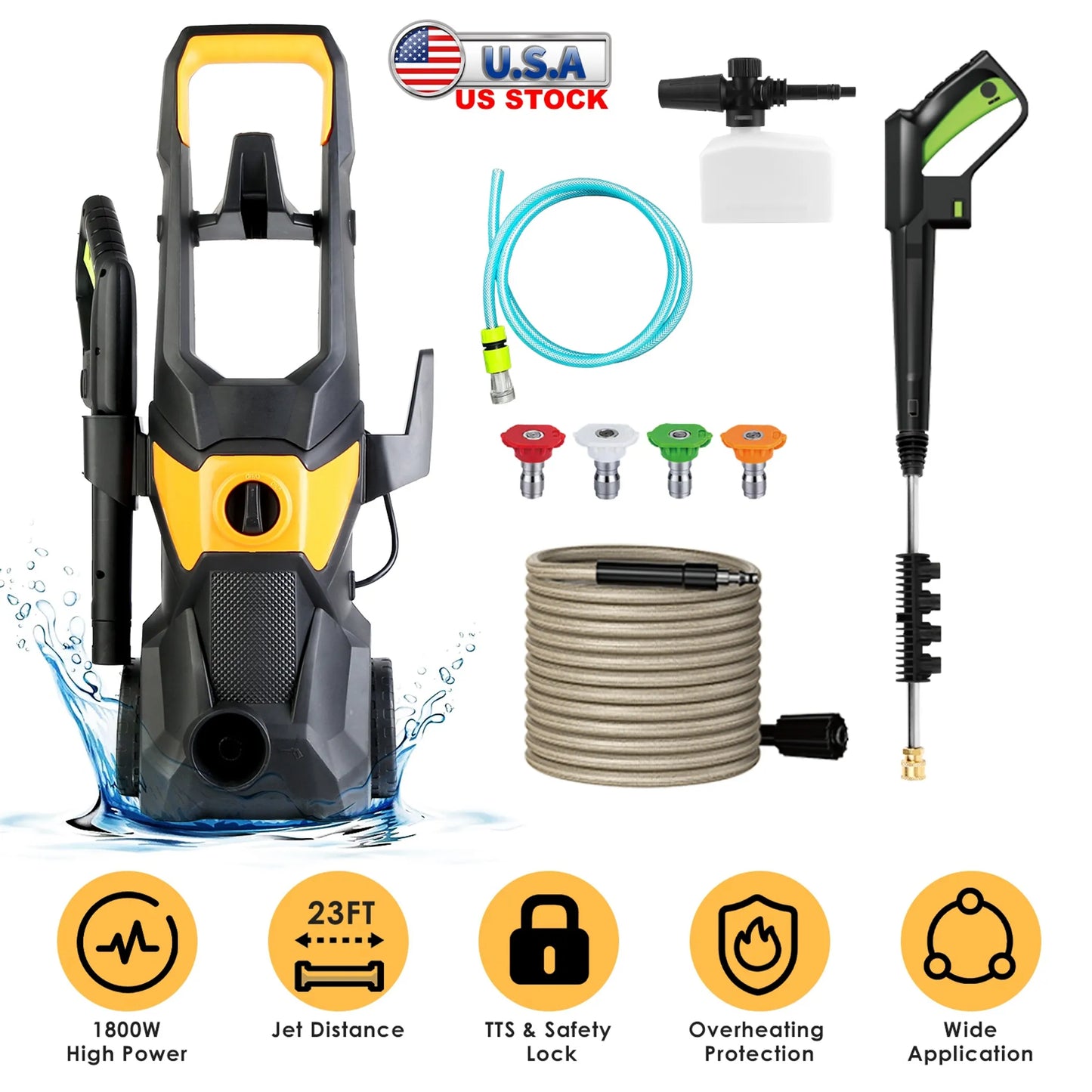 4200PSI 1.85GPM 1800W Electric Pressure Washer