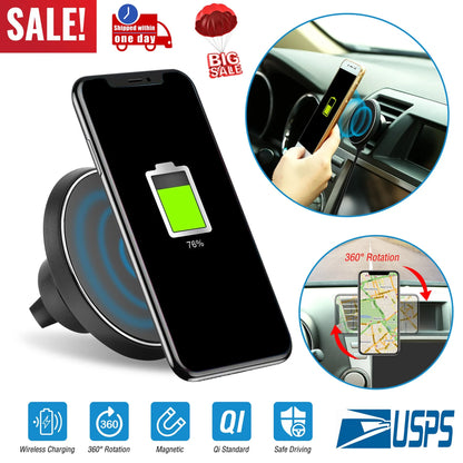 Qi Wireless Car Charger Magnetic Car Phone Charger