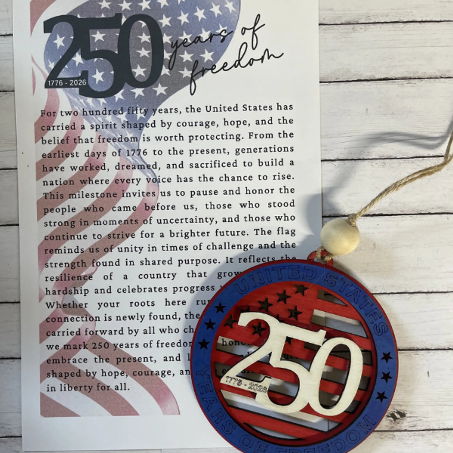 250 Years of Freedom Commemorative Charm/Ornament