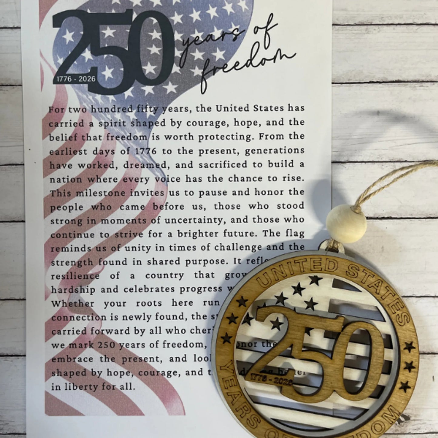 250 Years of Freedom Commemorative Charm/Ornament