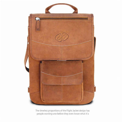 MacCase Premium Leather MacBook Flight Jacket with Backpack Opt