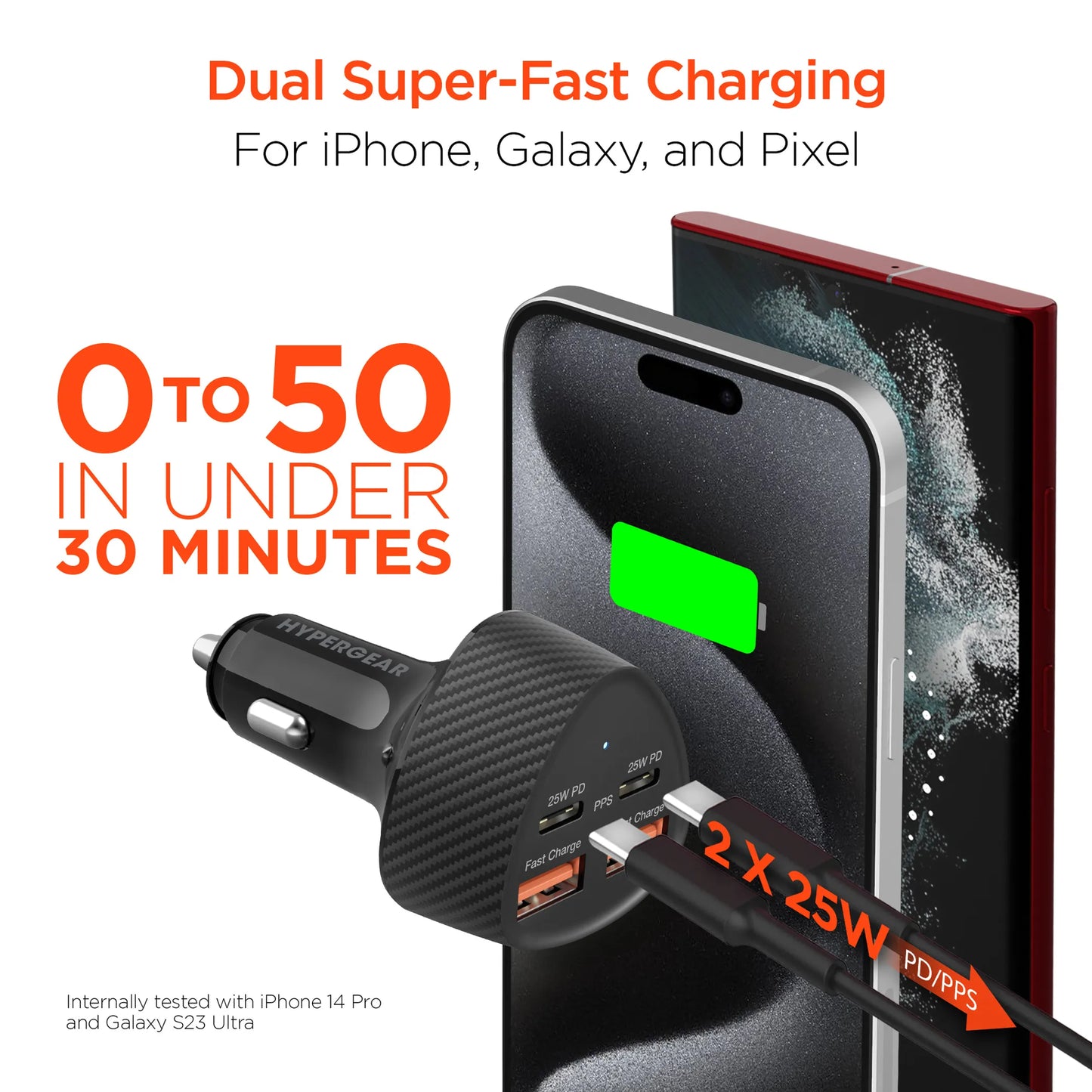 HyperGear SpeedBoost 50W QUAD Car Charger with PD/PPS