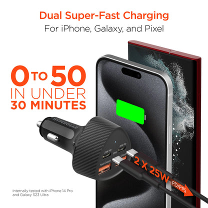 HyperGear SpeedBoost 50W QUAD Car Charger with PD/PPS